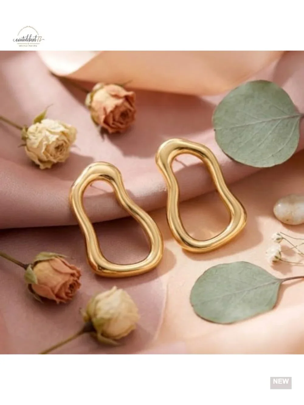 Geometric Large Gold Statement Earrings - Oversized Chunky Hoop Y2K Style,